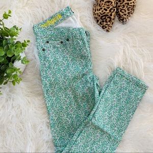 J. Crew skinny toothpick floral jeans green 2S